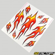 Stickers flammes rouges 24x20 cm (planche)