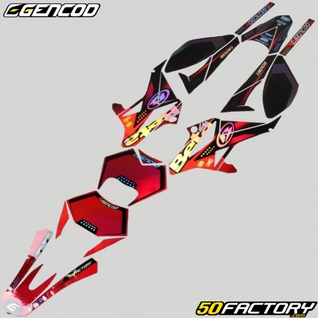 Decoration  kit Beta RR 50 (2011 - 2020) Gencod black and red holographic