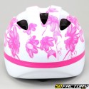 White and pink children&#39;s bicycle helmet