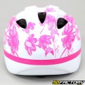 Capacete de bicicleta infantil branco e rosa