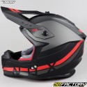 Capacete cross Nox N633 Airshock preto e vermelho fosco