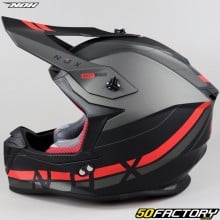 Capacete cross Nox NXNUMX Airshock preto e vermelho fosco