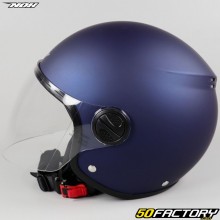 Casque jet Nox N608 bleu métallisé mat