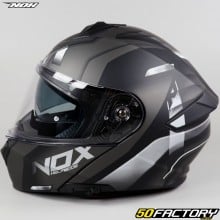 Capacete modular Nox N960 Cruzr preto e branco fosco