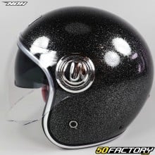 Capacete jet Nox Heritage Glitter preto