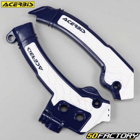 Protections de cadre Husqvarna FC, FX 250, 350, 450... (depuis 2023) Acerbis bleues et blanches