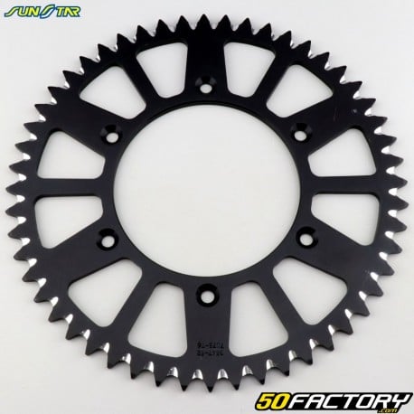 Rear sprocket 52 aluminum teeth 520 Gas Gas EC 250, Husaberg FC 550, KTM EXC 200... Sunstar black