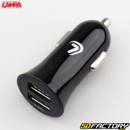 Cigarette lighter USB power socket Lampa 2 black USB