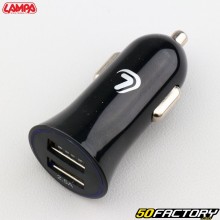 Prise d'alimentation USB allume-cigare Lampa 2 USB noire