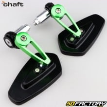 Chaft Remix green and black bar end mirrors