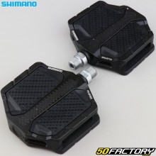 Pédales plates alu pour vélo Shimano PD-EF205 noires 102x110 mm