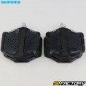Pédales plates alu pour vélo Shimano PD-EF205 noires 110x102 mm