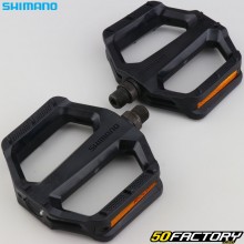 Pedales planos de bicicleta de plástico Shimano PD-EF102 negros 114x108 mm