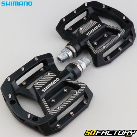 Pédales plates alu pour vélo Shimano PD-GR500 noires 120x102 mm