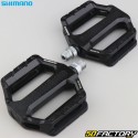 Pédales plates alu pour vélo Shimano PD-EF202 noires 110x102 mm