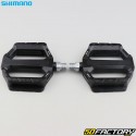 Pédales plates alu pour vélo Shimano PD-EF202 noires 110x102 mm