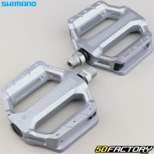 Pedais planos de alumínio para bicicletas Shimano PD-EF202 mm prata 110x102 mm