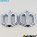 Aluminium-Flachpedale für Shimano PD-EF202 Silber 110x102 mm Fahrrad