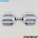Pedales planos de aluminio para bicicleta Shimano PD-EF202 plata 110x102 mm