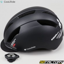 Bike helmet with integrated lights and indicators CooLRide Matte Black