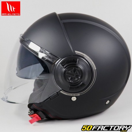 Jet helmet MT Helmets Viathe SV Solid A1 matt black and gray