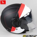 Casco jet MT Helmets Viale SV 68 Unit A5 negro, rojo y blanco mate