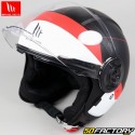 Capacete de jato MT Helmets Viale SV 68 Unit A5 preto, vermelho e branco fosco