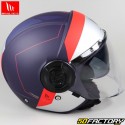 Capacete de jato MT Helmets Viale SV 68 Unit D7 azul, cinza e vermelho fosco
