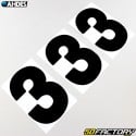 Numéros cross 3 negros 13 cm Ahdes (juego de 3)
