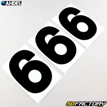 Numbers cross 6 black 13 cm Ahdes (set of 3)