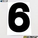 Numéros cross 6 negros 13 cm Ahdes (juego de 3)