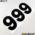 Numéros cross 9 schwarze 13 cm Ahdes (3er-Set)