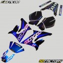 Kit déco Yamaha DT 50 et MBK X-Limit (depuis 2003) Gencod noir et bleu holographique