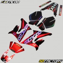 Decoration kit Yamaha DT 50 and MBK X-Limit (since 2003) Gencod black and red holographic