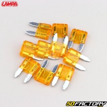 Mini fusíveis planos XNUMXA laranja Lampa  (lote de XNUMX)