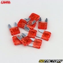 10A mini flat fuses Lampa red (pack of 10)