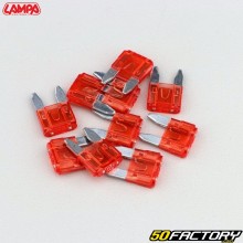 Mini flat fuses 10A red Lampa (batch of 10)
