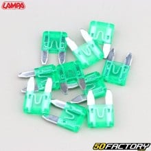 Mini flat fuses 30A green Lampa (batch of 10)