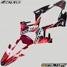 Kit decorativo Derbi Senda,  Gilera SMT,  RCR (Desde 2018) Gencod holográfico negro y rojo