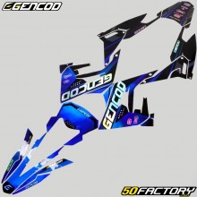 Kit decorativo Derbi Senda,  Gilera SMT,  RCR (Desde 2018) Gencod preto e azul holográfico