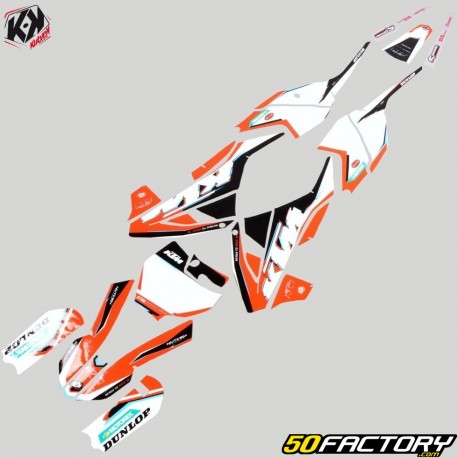 Kit déco KTM SX 65 (2016 - 2018) Kutvek Origin-K22 orange et blanc