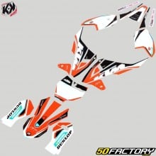 Kit déco KTM SX 50 (2019 - 2022) Kutvek Origin-K22 orange et blanc