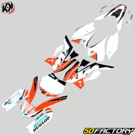 Kit KTM deco SX  XNUMX (XNUMX - XNUMX) Kutvek Cross  Origem-KXNUMX laranja e branco