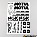 Stickers Michelin, Motul, Afam... 34x24 cm black (plank)