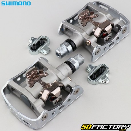 Pedais semiautomáticos SPD para mountain bike Shimano PD-M324 prata