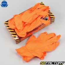 Luvas de nitrilo descartáveis ​​para mecânicos Rubberex Grip laranjas (pacote de 50)