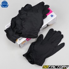 Guantes de nitrilo desechables para mecánicos Rubberex Pro negros (paquete de 100)