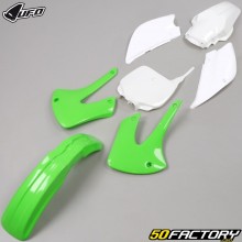 Kawasaki KX XNUMX kit de plástico (XNUMX - XNUMX) UFO  branco e verde