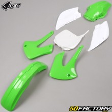 Kit de carenagem Kawasaki KX XNUMX (XNUMX - XNUMX) UFO  verde e branco