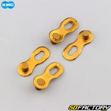 Gold KMC 10 Speed ​​Bicycle Chain Quick Releases (2 Pack)